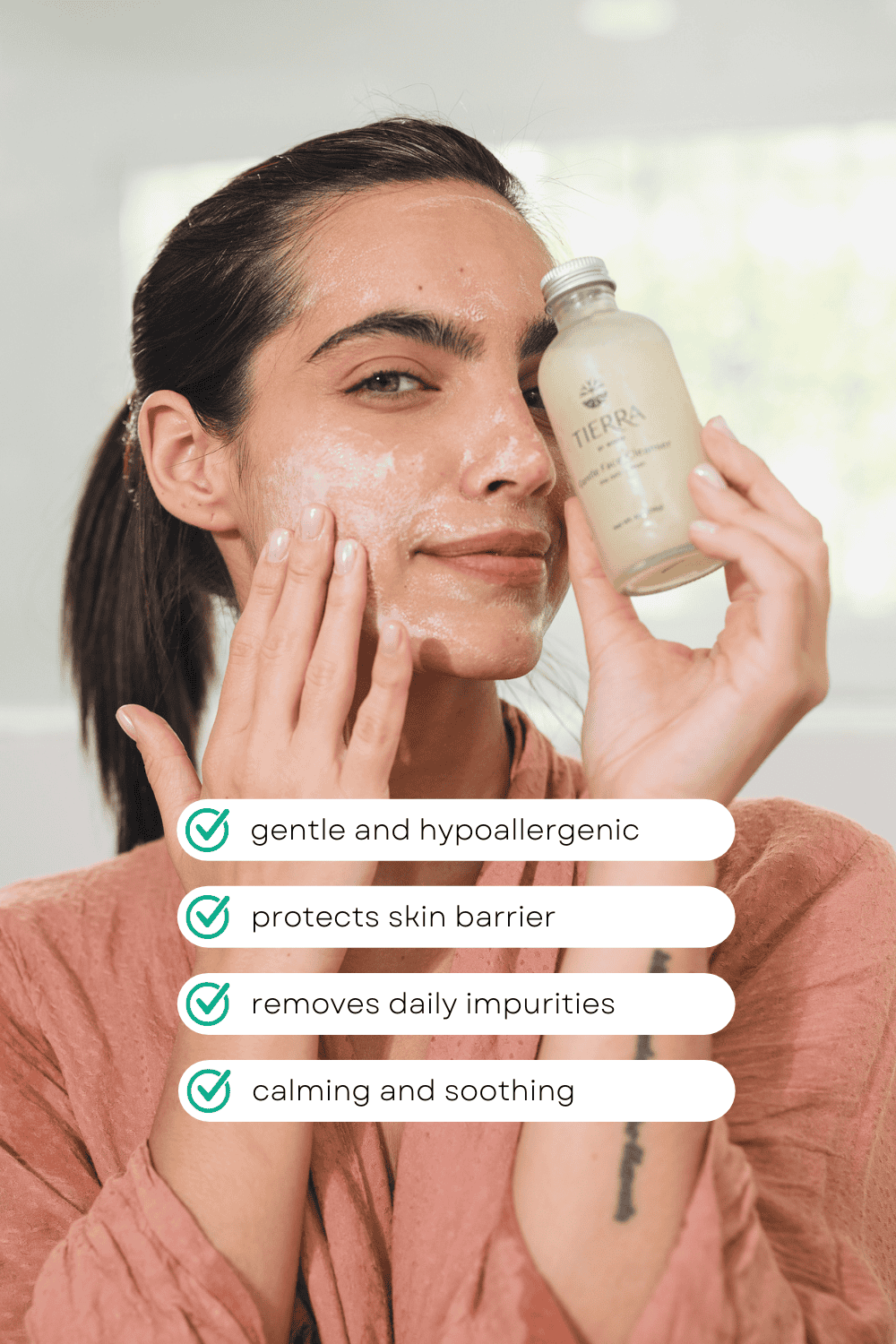 Shop Gentle Face Cleanser - skin care routine -Vegan, Sustainable Skin Care For Glowing Skin - Tierra by Maria